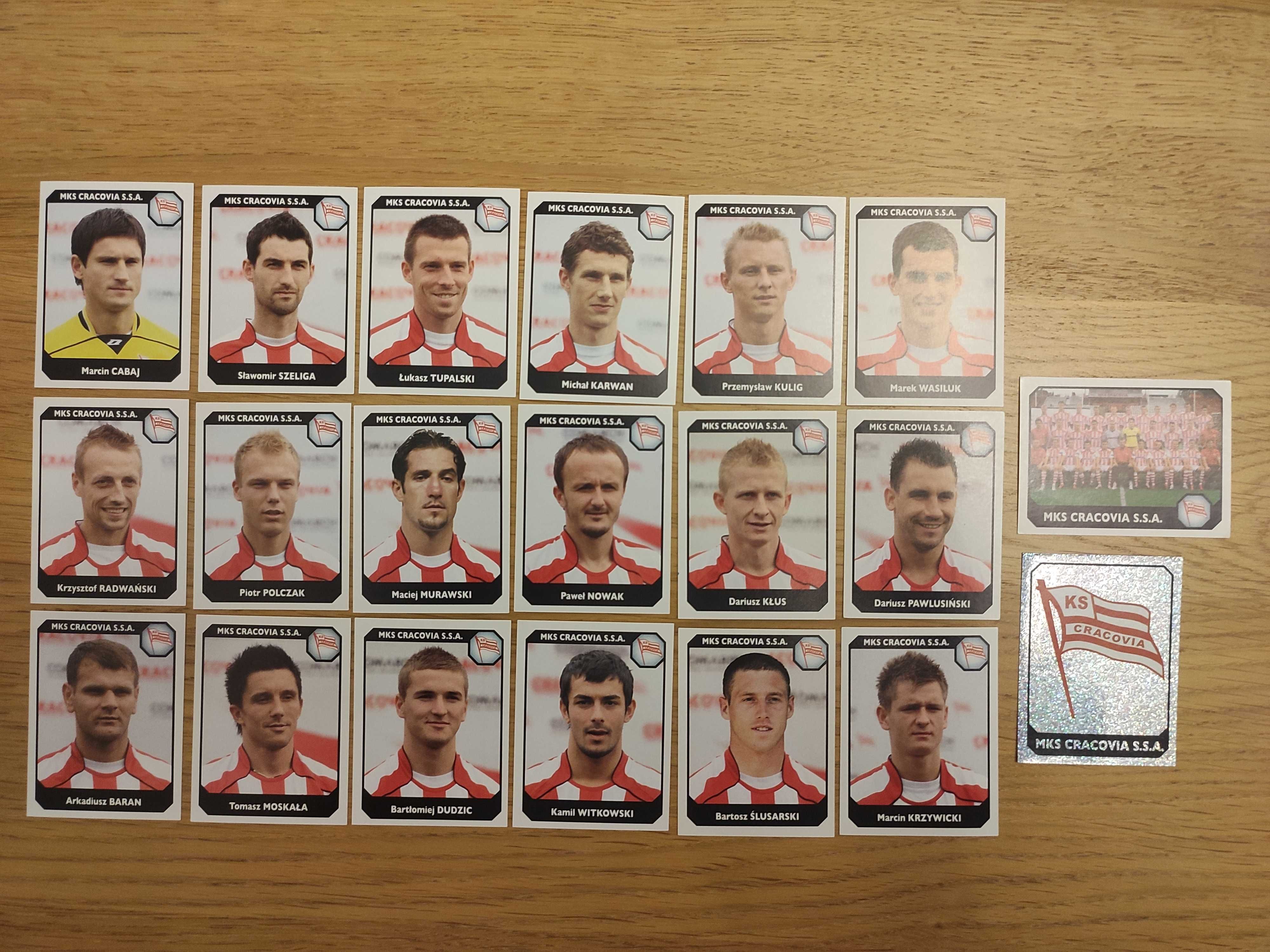 zestaw naklejki panini 2008 ekstraklasa cracovia 2009 komplet