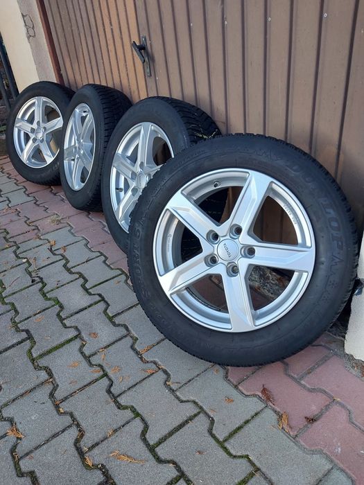 Felgi 16 Brock 5x114,3 et39 60,1 opony zimowe Dunlop 205/60r16 7 i 8mm