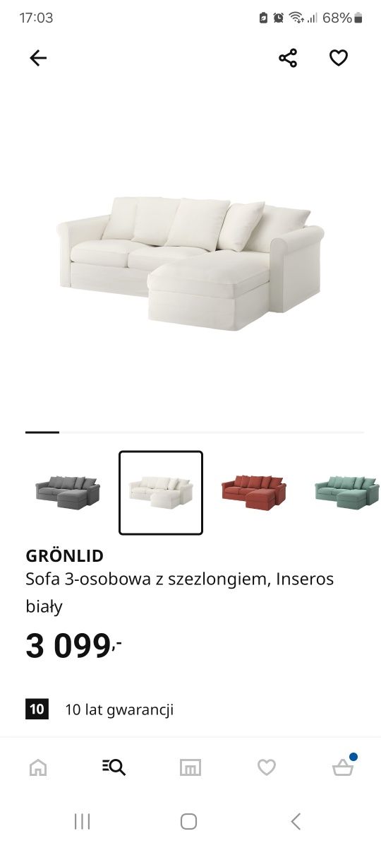 Narożnik Ikea Grönlid