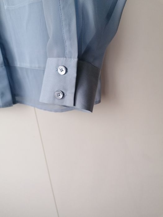 Satynowa koszula Asos błękit satyna oversize baby blue 34 xs 36 s 38 m