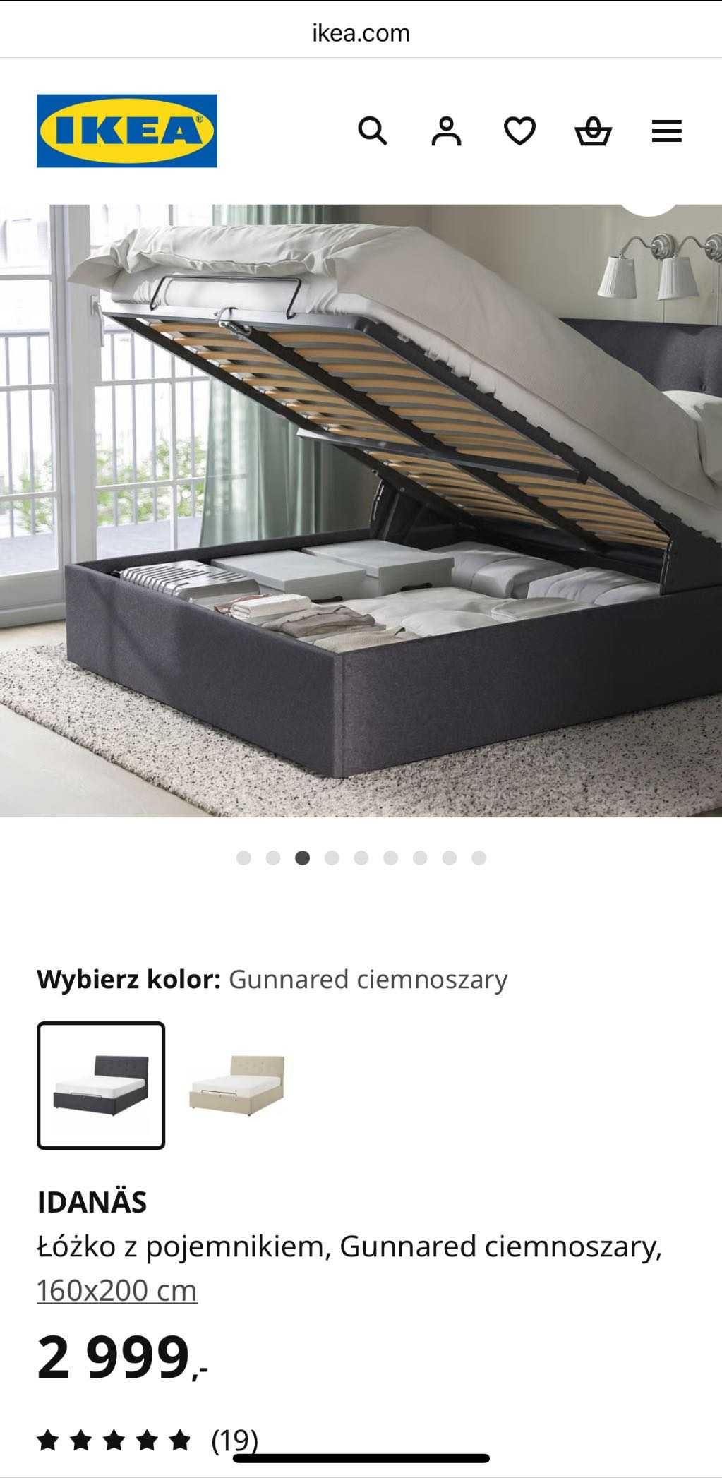 łóżko z dużym pojemnikiem, IKEA