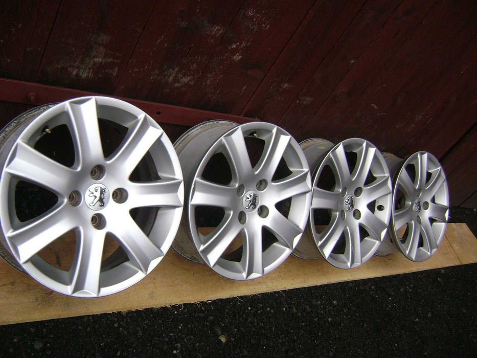 Komplet felg Aluminiowych-16-Orginalne Peugeot,Citroen-4x108
