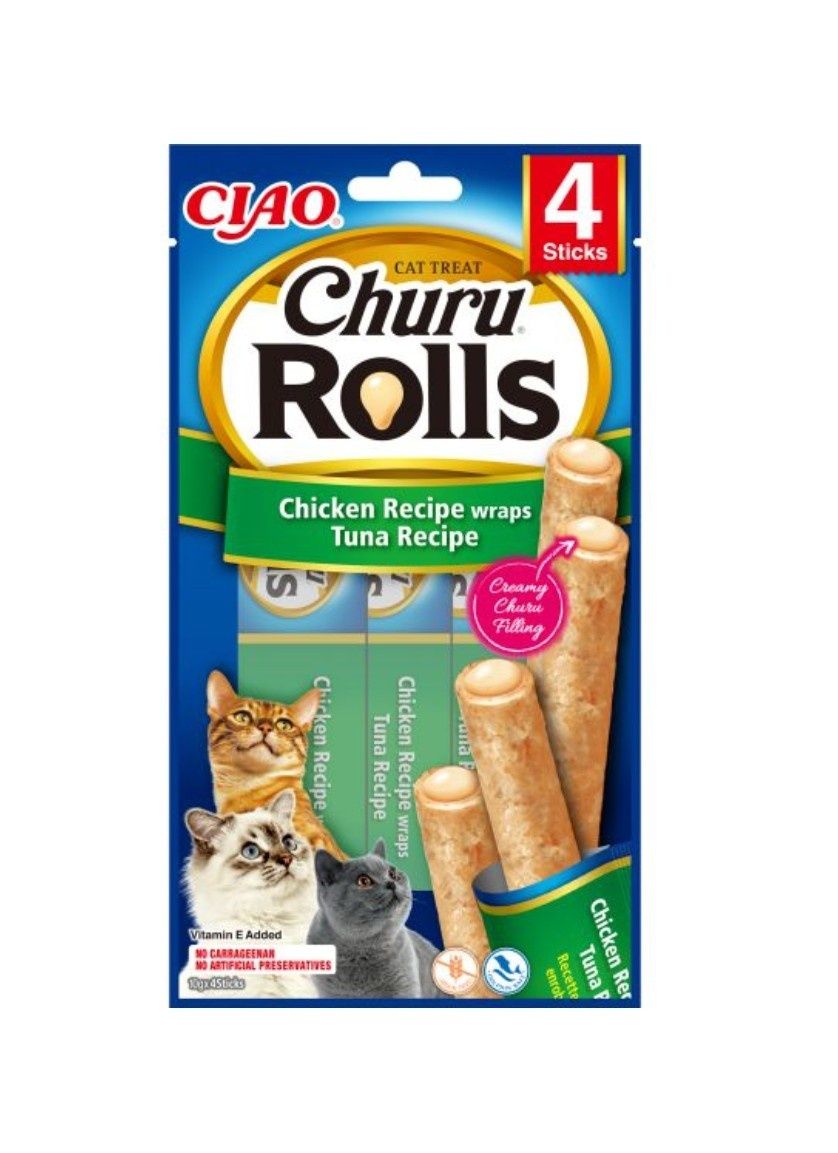 Przysmak dla kota Churu Rolls - receptura kurczak z tuńczykiem4x10g