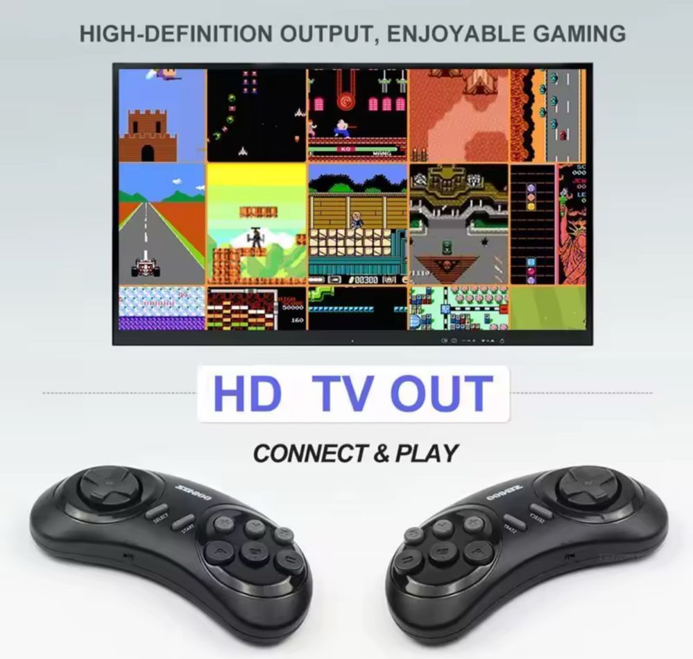 Ігрова приставка 4600 ігор , 1600 Sega 16bit та 3000 Dendy 8bit  stick