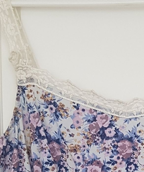 George róże różyczki kwiaty kwiatki bluzka boho XXXL 46 18 bawełna