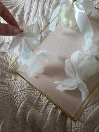 Kolczyki kwiaty materiałowe piękne listki ślubne