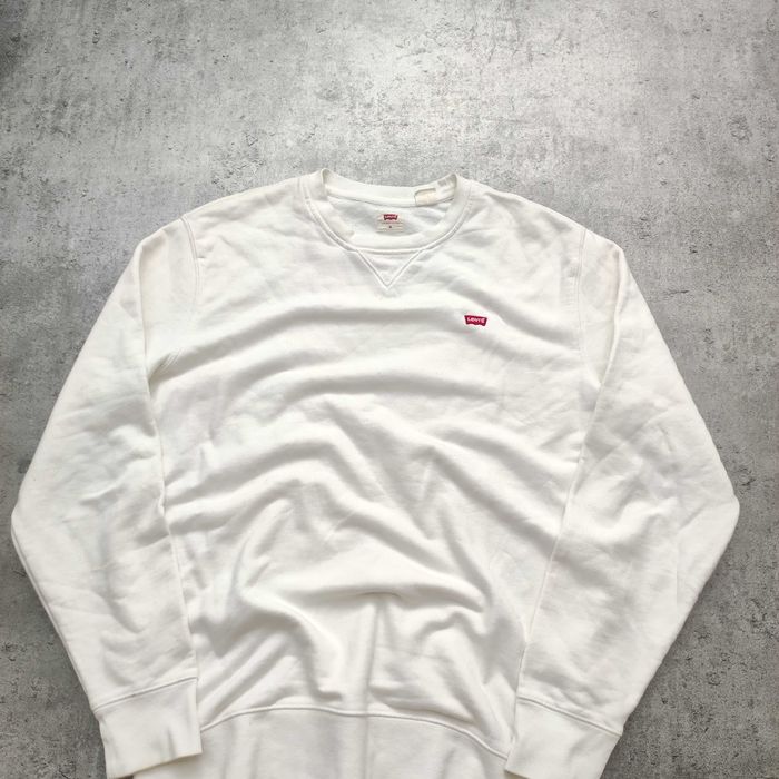 MĘSKA Bluza bez Kaptura Biała PREMIUM Bawełna Elegancka Levis Casual