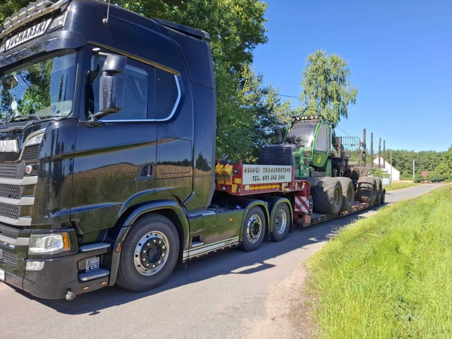 Transport niskopodwoziowy gabarytowy Kombajny Koparki Traktory itd