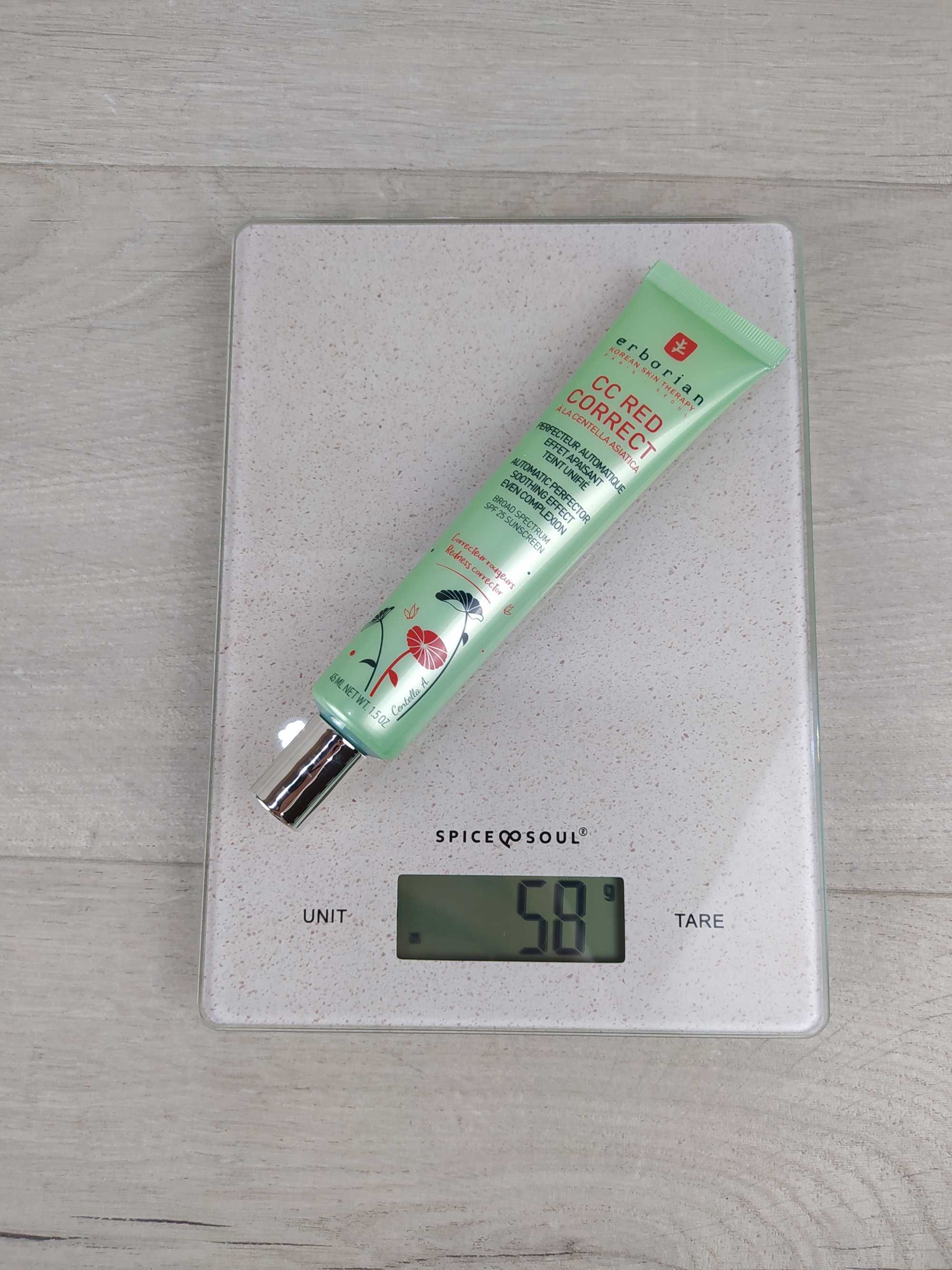 Erborian CC RED CORRECT Krem korygujący zaczerwienienia SPF25