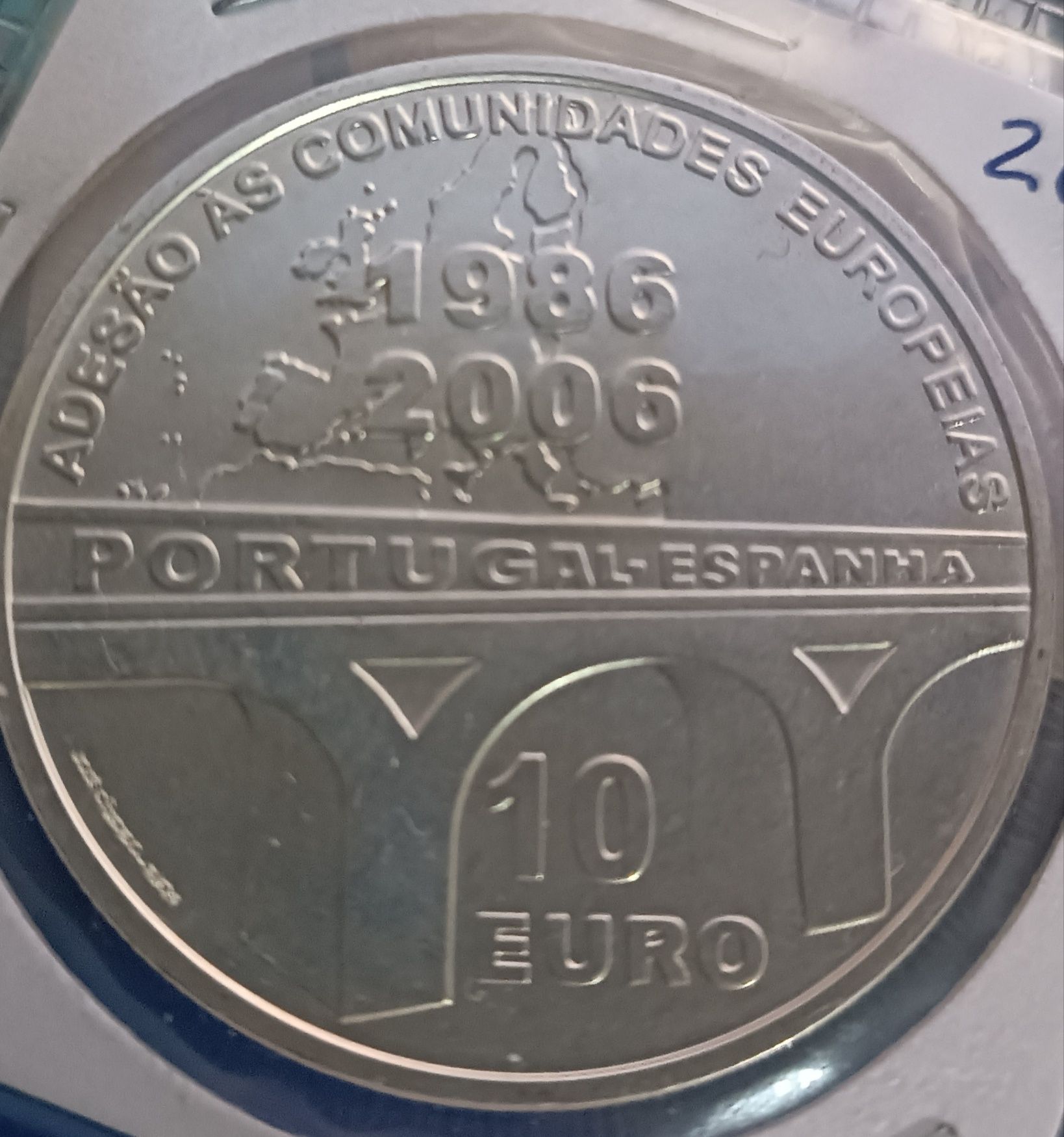 2006 - Portugal - 10 euros - Adesão à U. E. de Portugal e Espanha.
