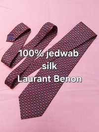 Krawat francuski Laurant Benon 100% jedwab