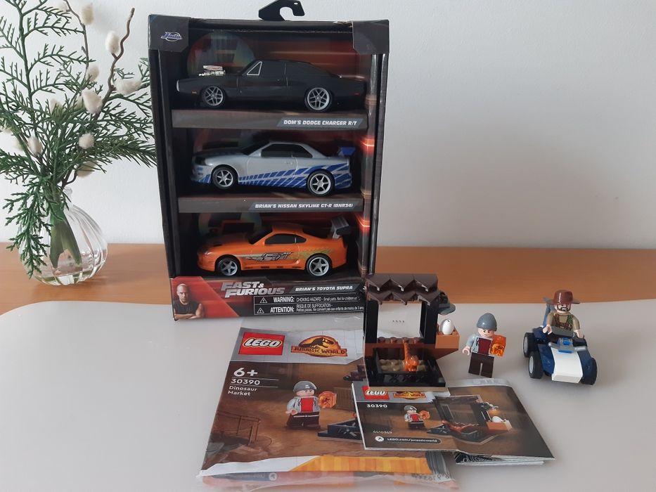 Zestaw dla chłopców: 3×auta JADA Fast&Furious oraz Lego 30390 i gratis