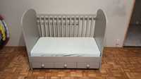 Łóżeczko niemowlęce szare Ikea Gonatt