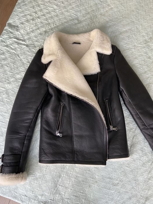 Куртка авиатор дубленка натуральная кожа Турция М