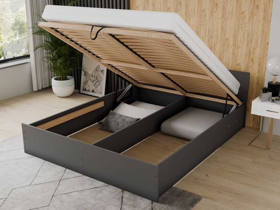 Łóżko z podnoszonym stelażem + Materac 160x 200 Nowe