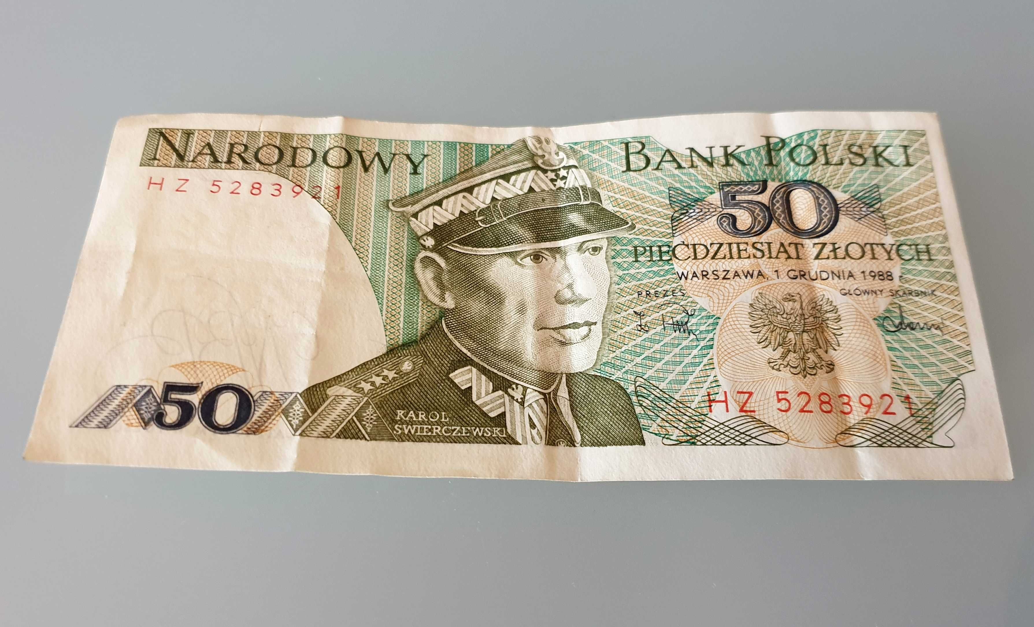 Banknot PRL 50 złotych / Świerczewski - 1988 rok (seria HZ)