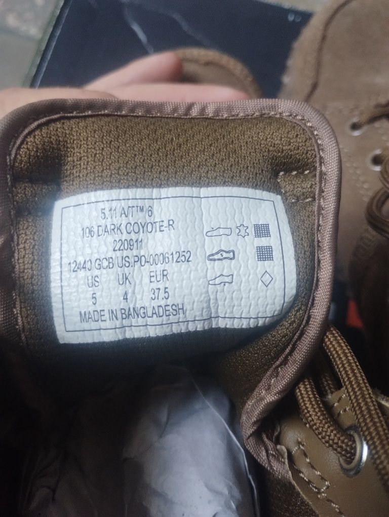 Тактичні черевики 5.11 Tactical A/T 6' Boot Dark Coyote