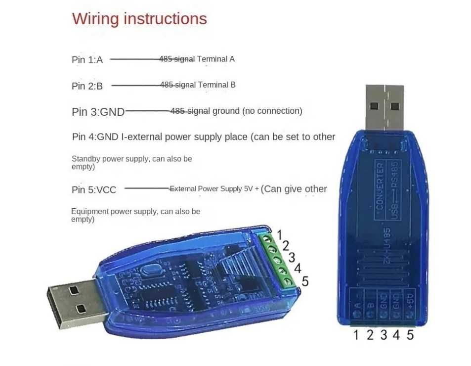 Adaptador USB → RS‑485 CH340 – stock PT