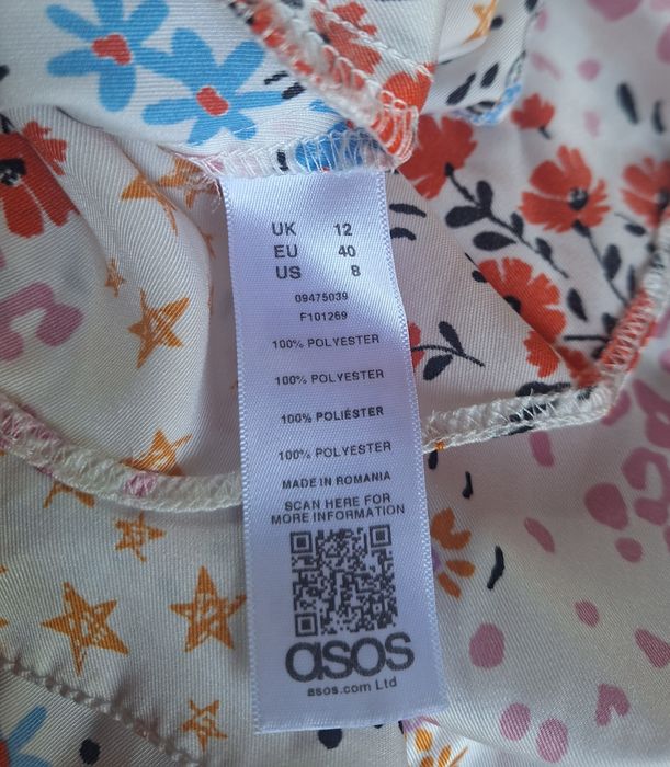 Długa sukienka maxi w kwiaty na lato na plażę marka Asos rozmiar L 40