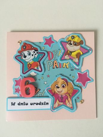 Kartka urodzinowa Psi Patrol handmade