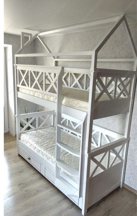 Ліжко двоярусне, двоповерхове, двухъярусная деревянная кровать Тонни