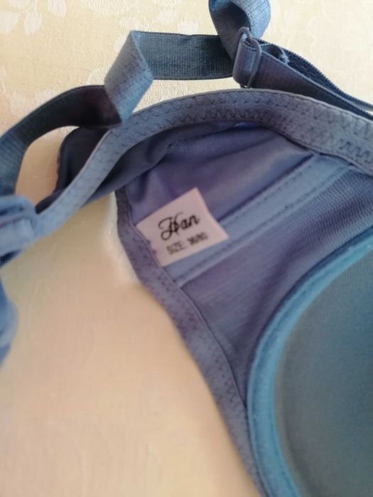 Biustonosz, stanik  HAN usztywniany niebieski/grafitowy size 36/80