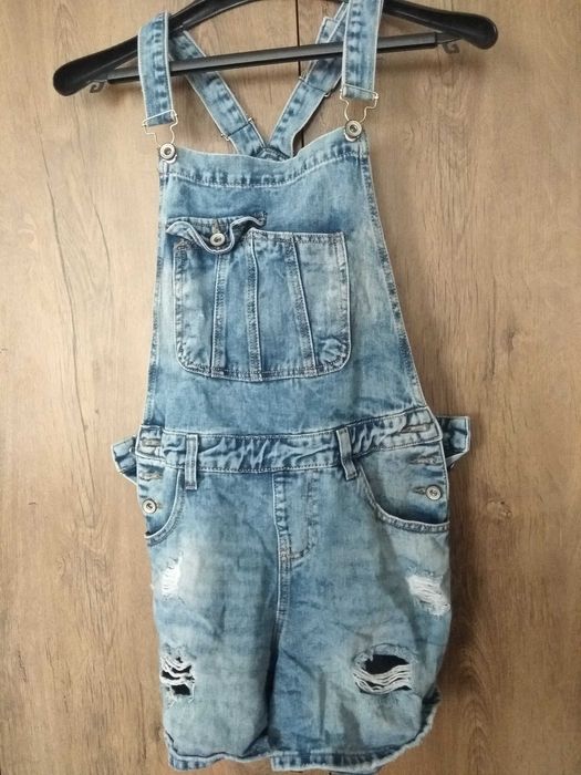 Ogrodniczki jeans dziury RE-DRESS spodenki
