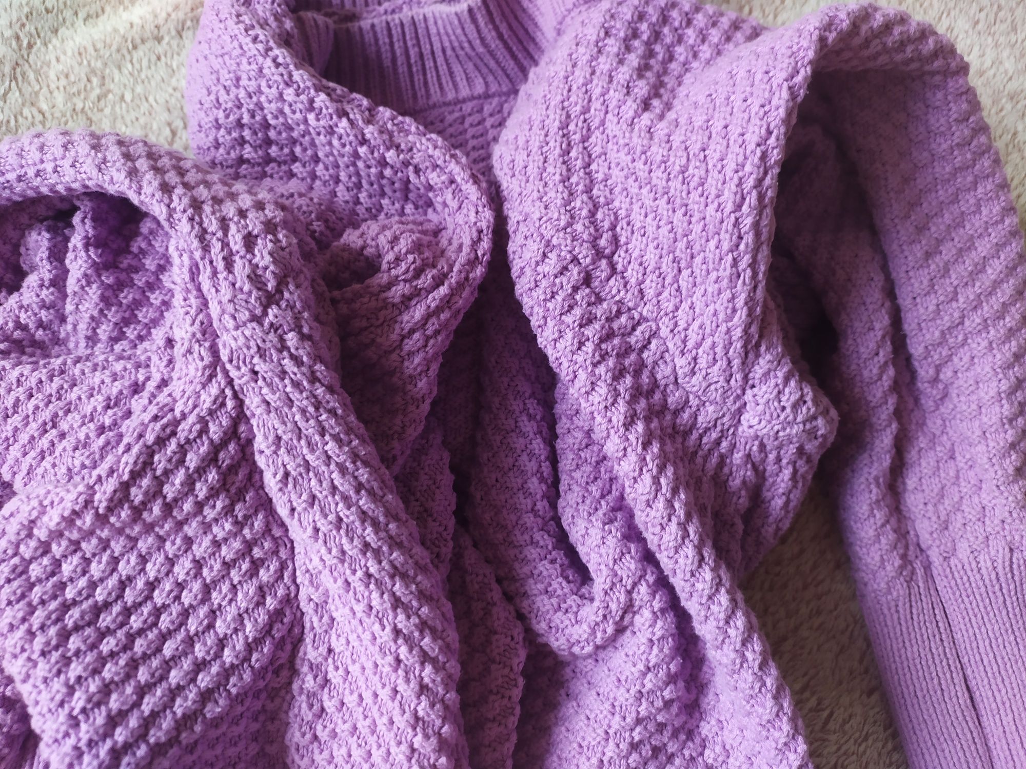 Liliowy sweter, bawełna, xl, days like this