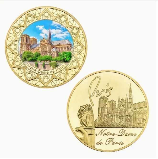 Kolekcjonerski zestaw monet?medali?upamiętniających katedrę Notre Dame