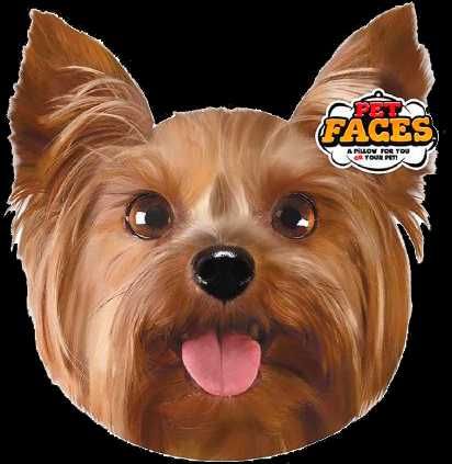 Almofada com face 3 D de raças de cães e gatos