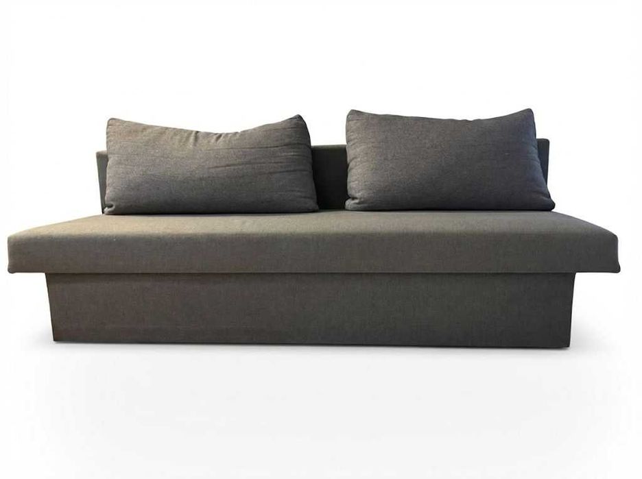 Kanapa rozkładana dwuosobowa z pojemnikiem na pościel, szara