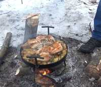 садж-жаровня на дрова Сковорода на вогонь виготовлена з диску борони