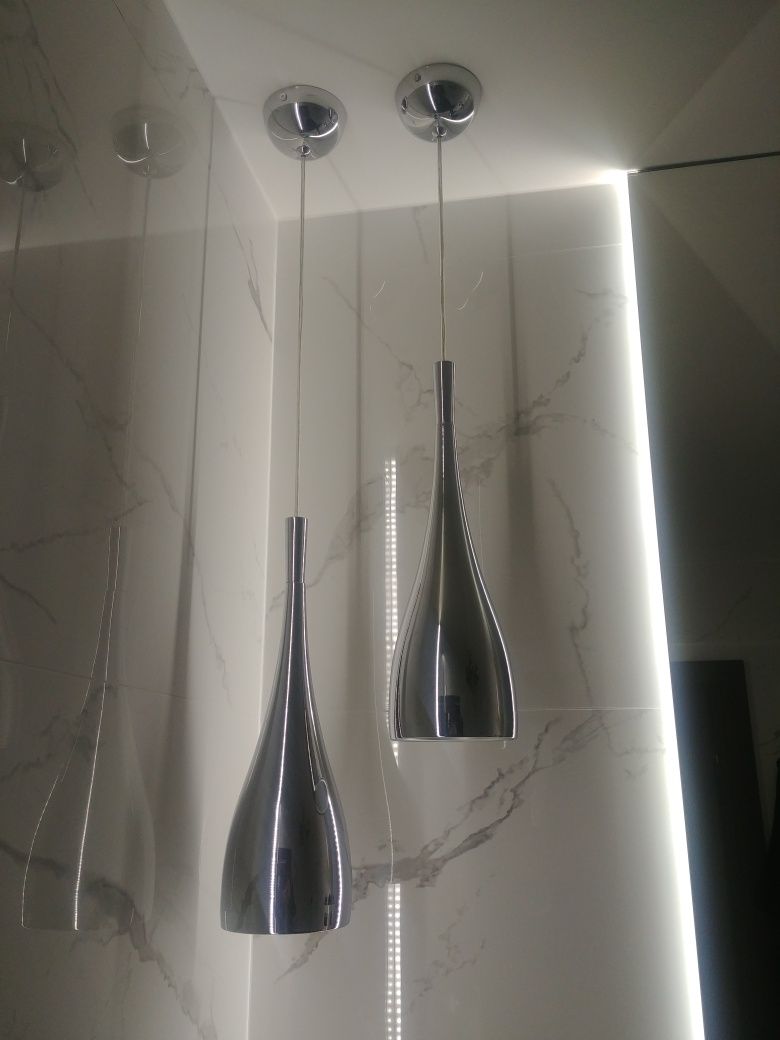Lampa wisząca srebrna