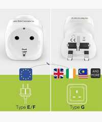 Adaptery Lencent 850UK Type G 2x Adapter EU na UK OriginaL