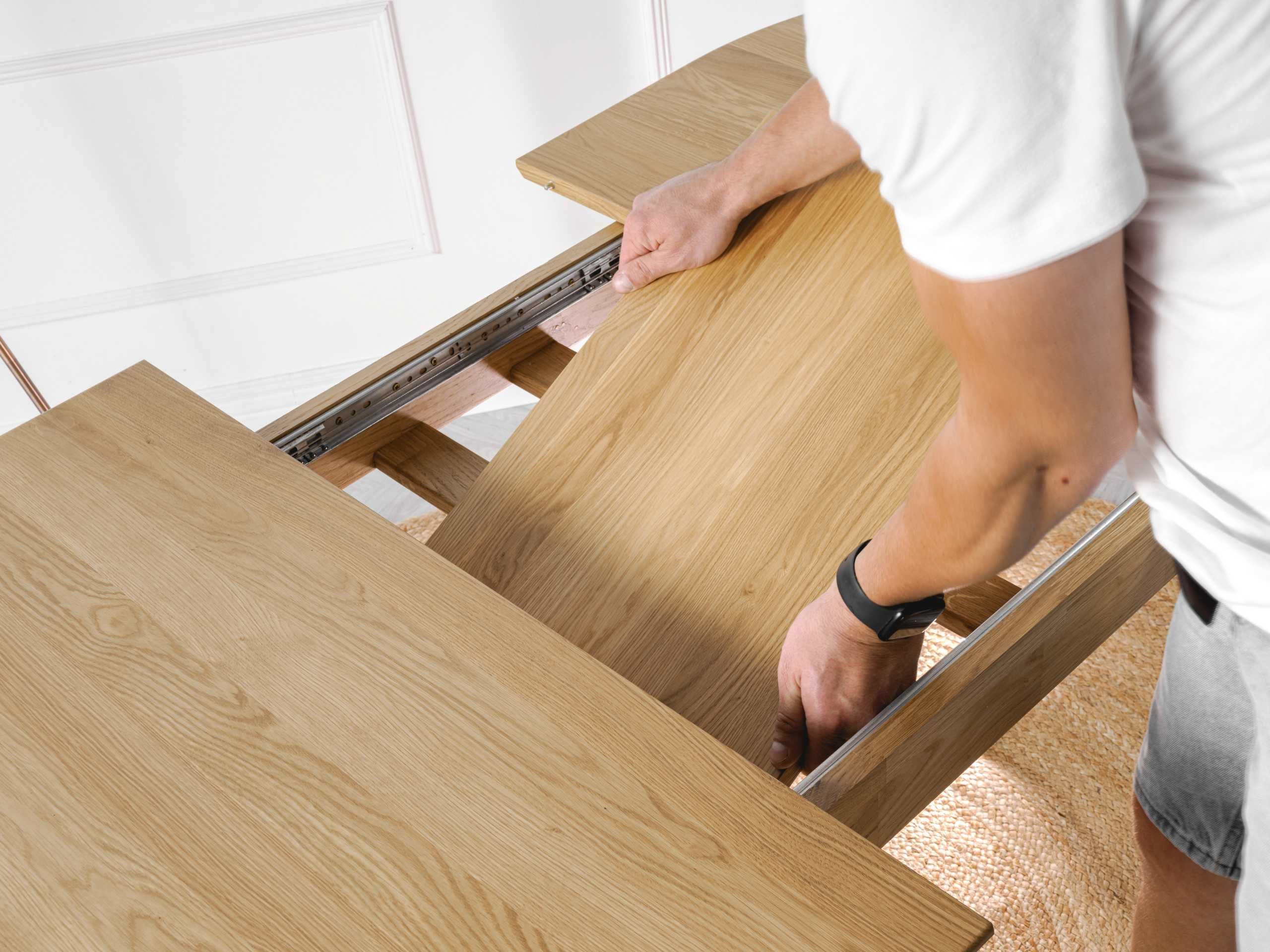 Stół dębowy rozkładany-drewniany stół- chowana wkładka- dostawa gratis