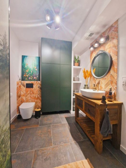 Szafka pod umywalkę nablatową, stare drewno, vintage, loft, rustykalna