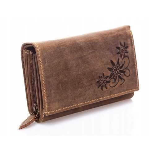 skórzany portfel damski vintage skórzany