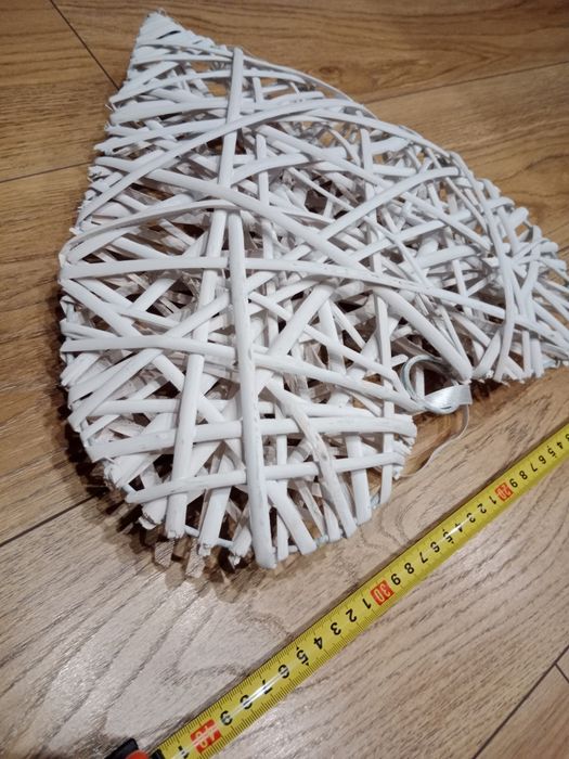 Serce serca wiklinowe białe wesele ślub wesele 35 x 35