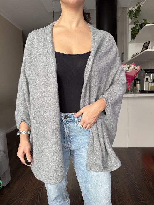 Szare ponczo Gerts Oslo Cashmere one size kardigan kaszmirowy M L s