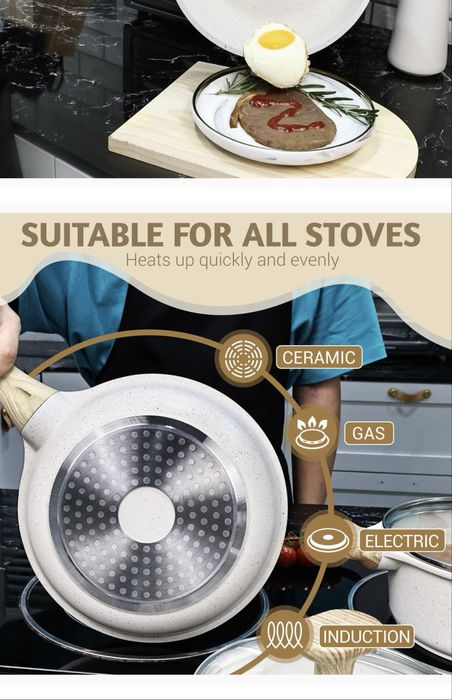 Zestaw naczyń i przyborów Wodillo - do wszystkich typów kuchni nowe