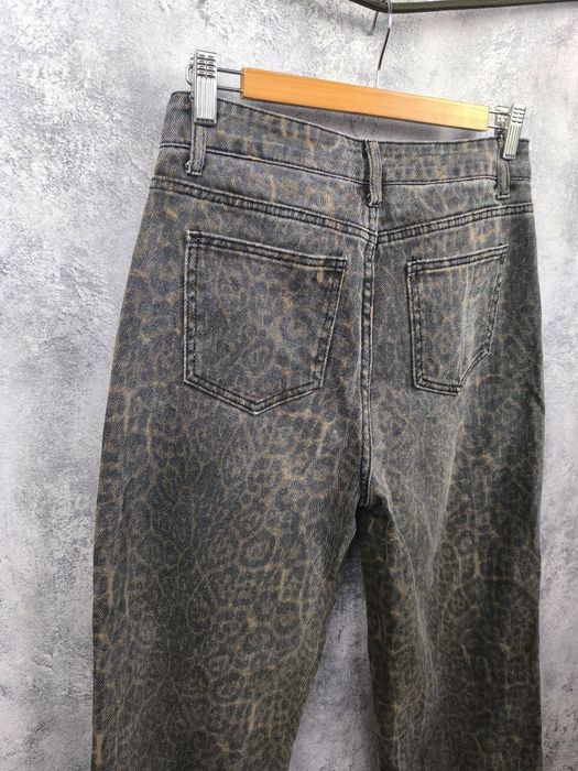 Леопардові жіночі джинси вільні широкі під вінтаж висока посадка