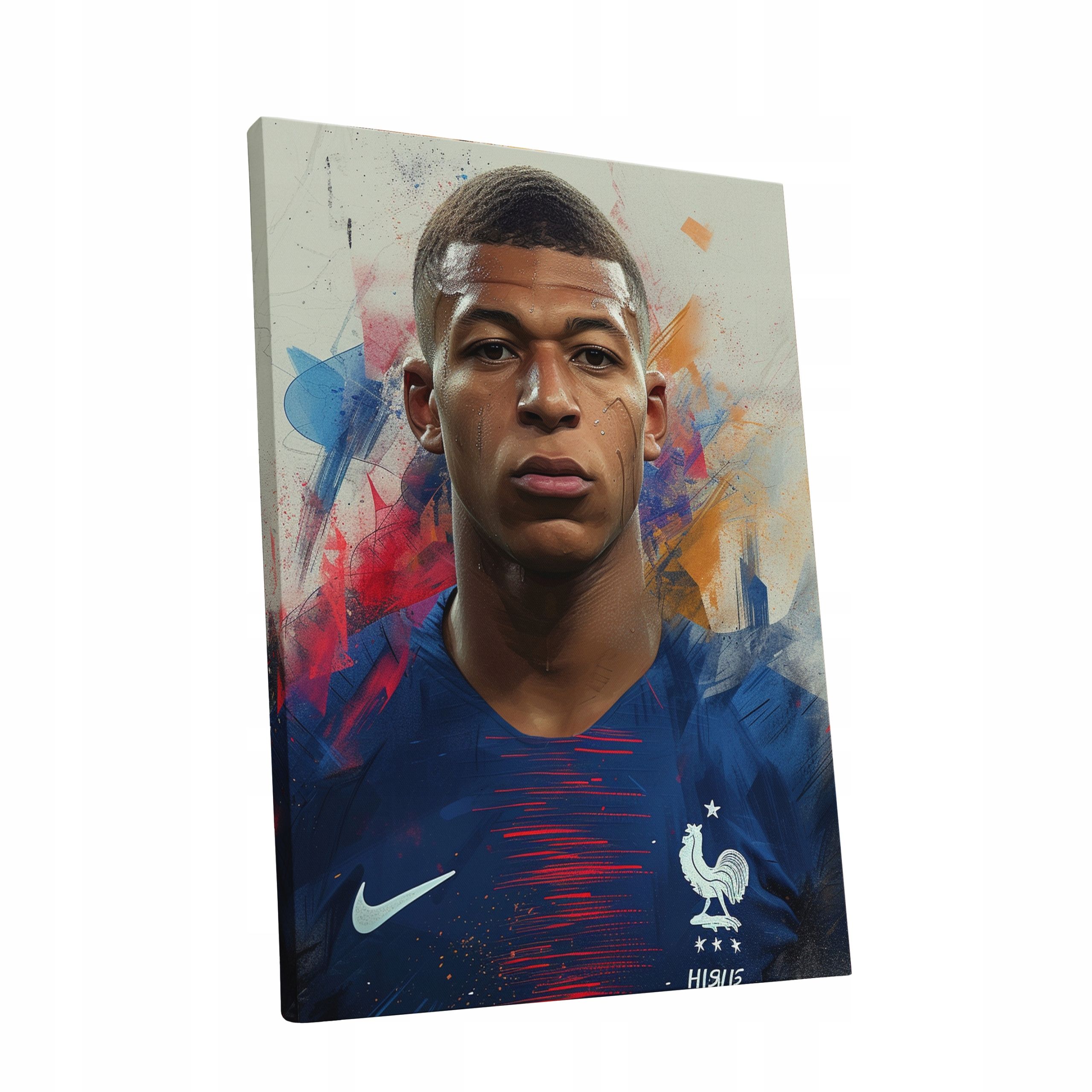 Nowoczesny Portret Kylian Mbappé na Płótnie 30x40 cm - Idealny Prezent
