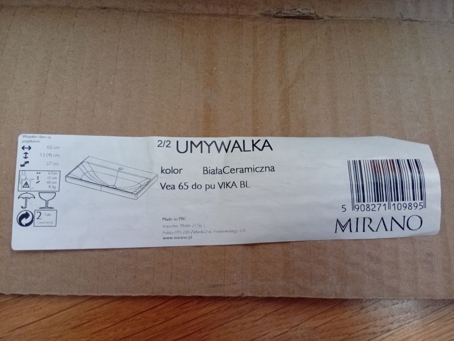 Umywalka Mirano Vea 65 NOWA