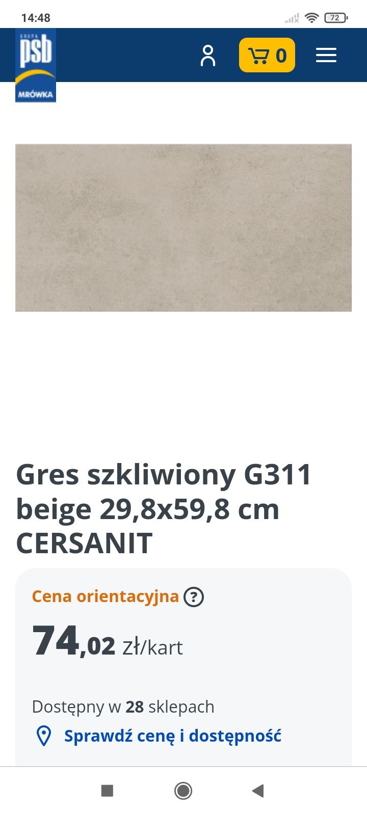 Kafle gres Cersanit 60x30  szare light grey i beżowe 311