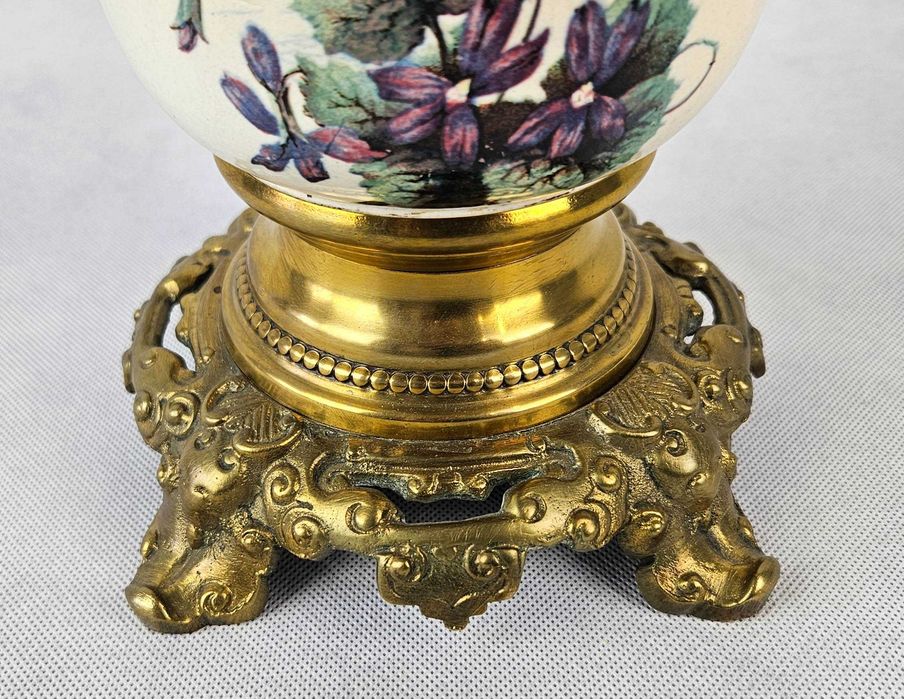 Piękna zbiornikowa lampa naftowa SECESJA Francja