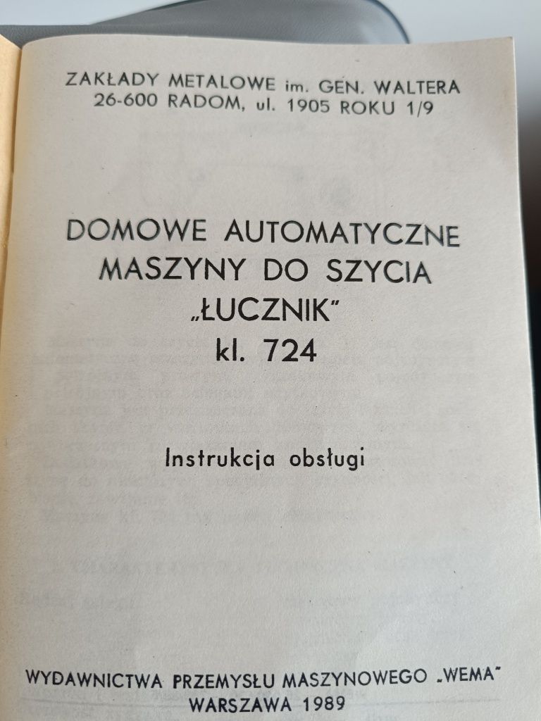 Maszyna do szycia Łucznik 724