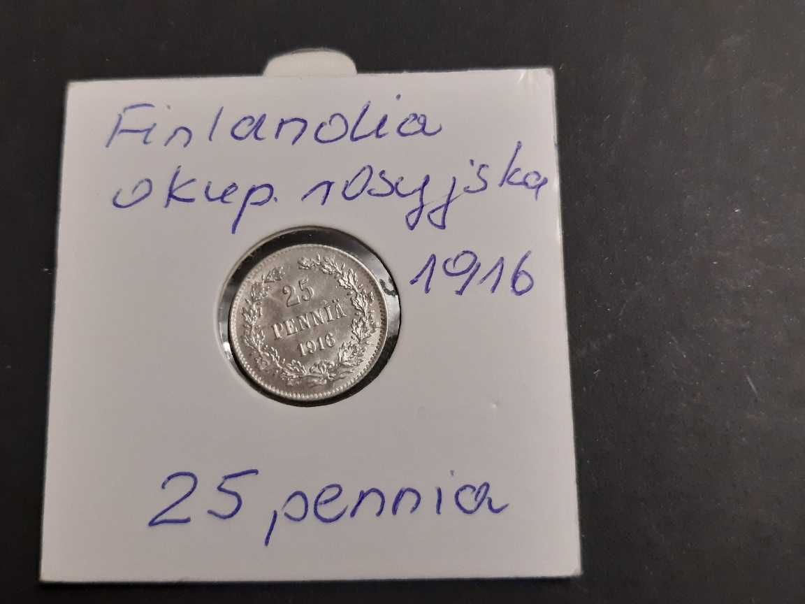 moneta srebrna Finlandii okres okupacji rosyjskiej z 1916r