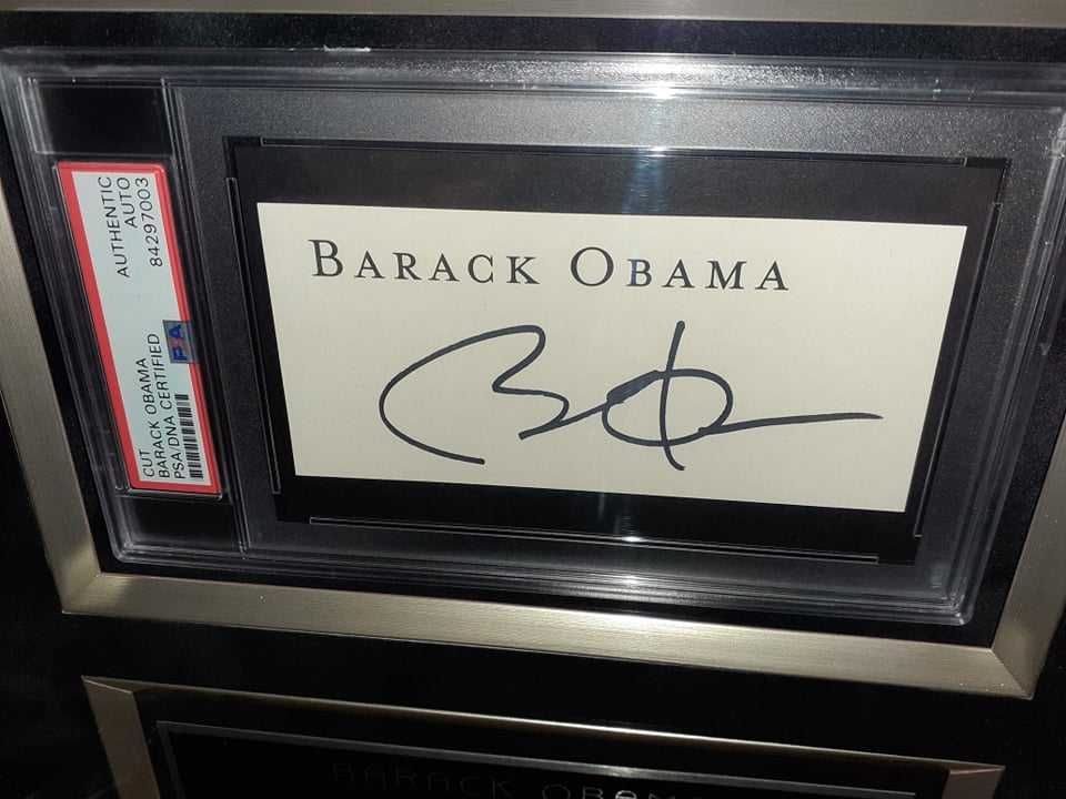 Barack Obama Autograf w pięknej oprawie ! UNIKAT !