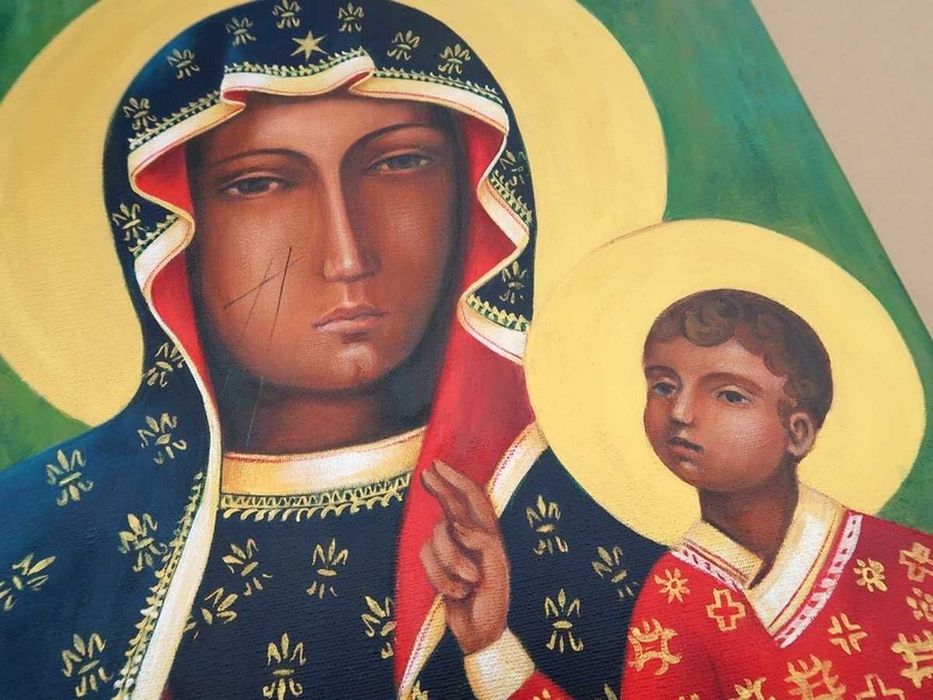 obraz malowany MATKA BOSKA CZĘSTOCHOWSKA Czarna Madonna na prezent