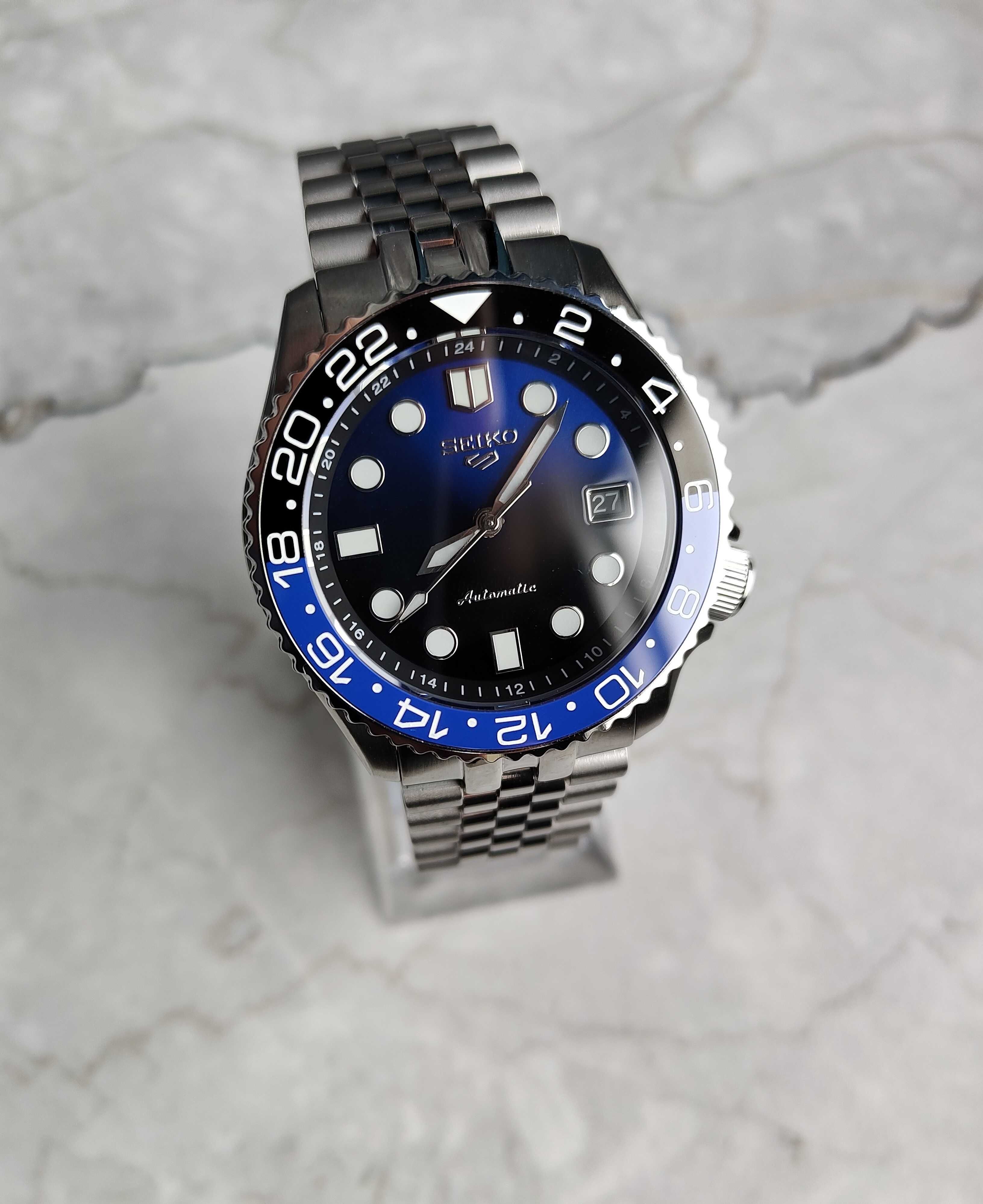 Seiko Custom Mod NH35 Seiko 5 Sports BATMAN Diver Automat Zegarek